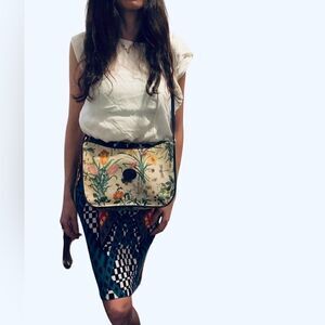 Gucci vintage floral crossbody black